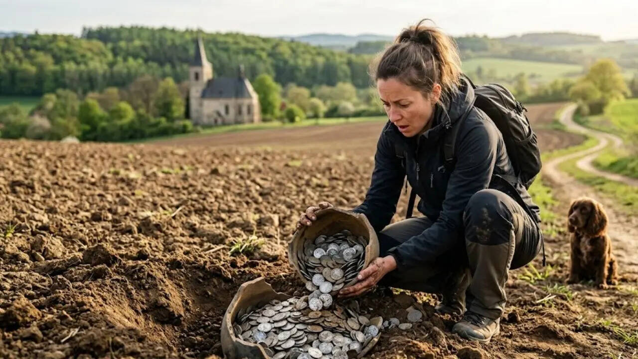 A woman’s casual walk turns into a jackpot: More than 2,000 ancient coins were unearthed in a field in the Czech Republic