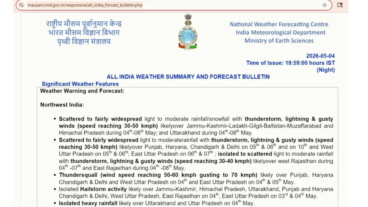 IMD weather forecast