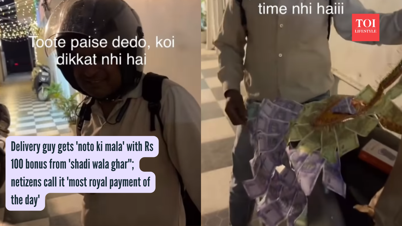 Delivery guy gets 'noto ki mala' with Rs 100 bonus from 'shadi wala ghar''; netizens call it 'most royal payment of the day'