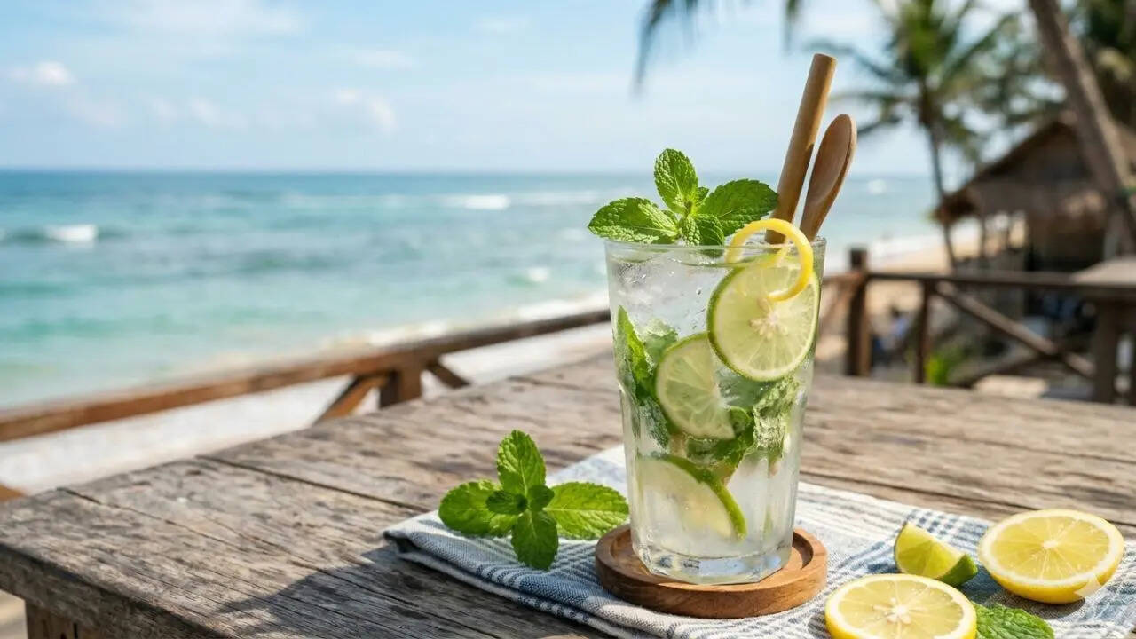 Coconut water lemon mint cooler