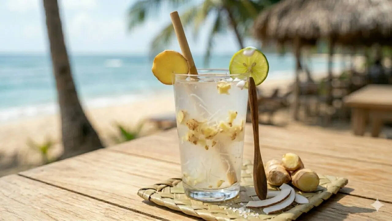 Coconut water ginger electrolyte drink