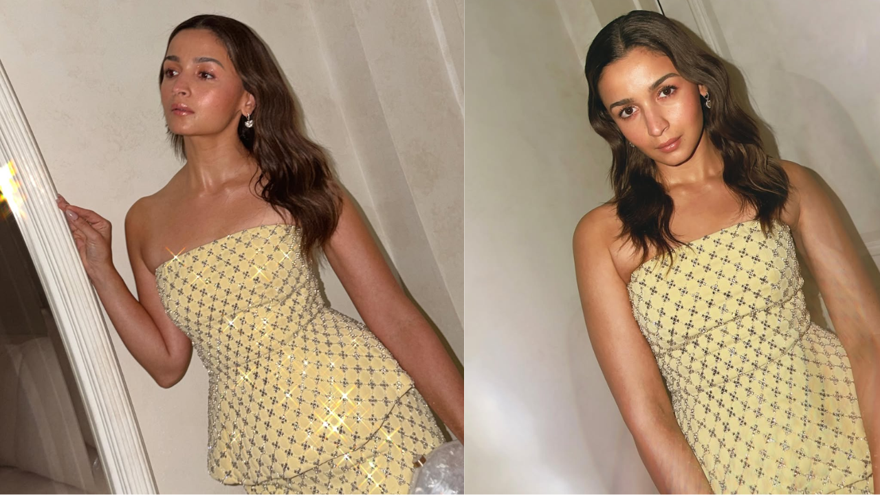Alia in stunning butter yellow co-ord set