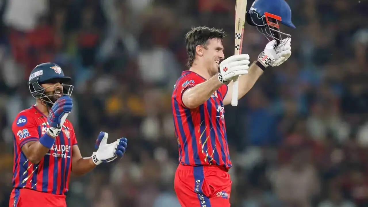 LSG vs RCB Live: Marsh century &amp; Pant blitz power LSG to 209 in rain-shortened game