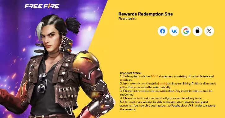 Garena Free Fire Max redeem codes