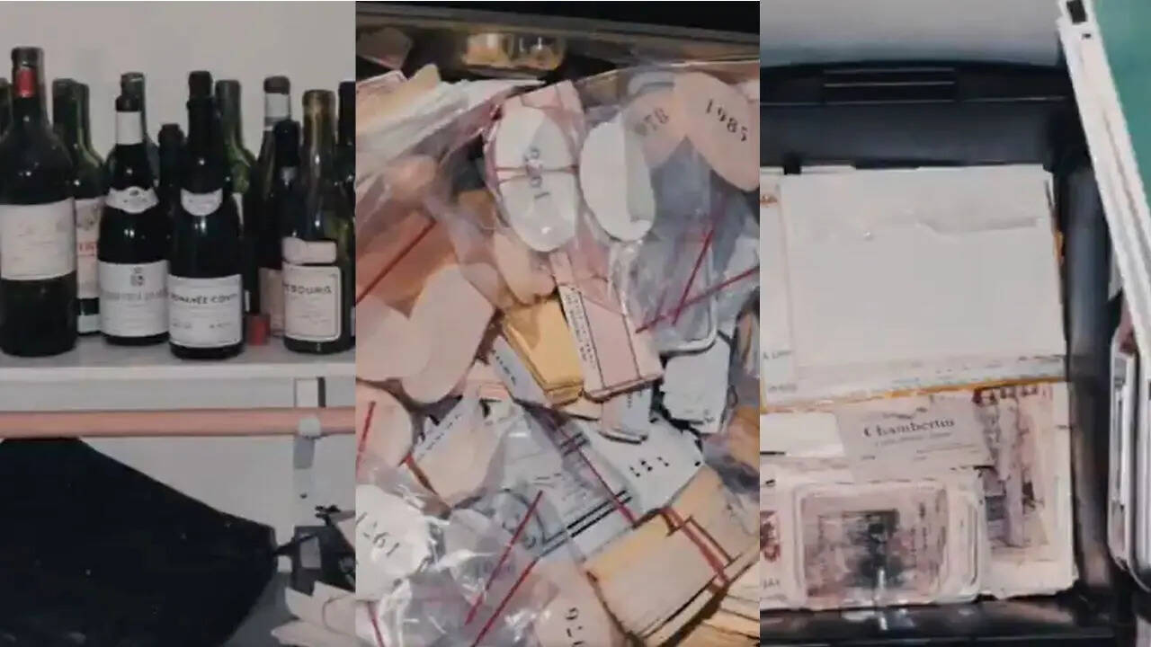 Old wine bottles, corks and fake labels found in Kurniawan's LA home