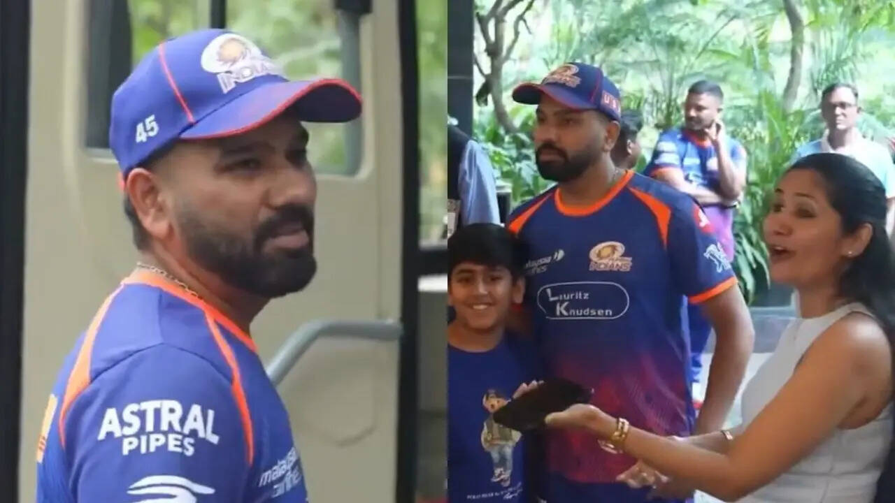 'Abhi kya karu mai phir?': Rohit frustrated by female fan's selfie act - Watch