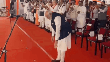 Watch: PM Modi bows down with folded hands before Kolkata crowd as BJP forms first govt in Bengal