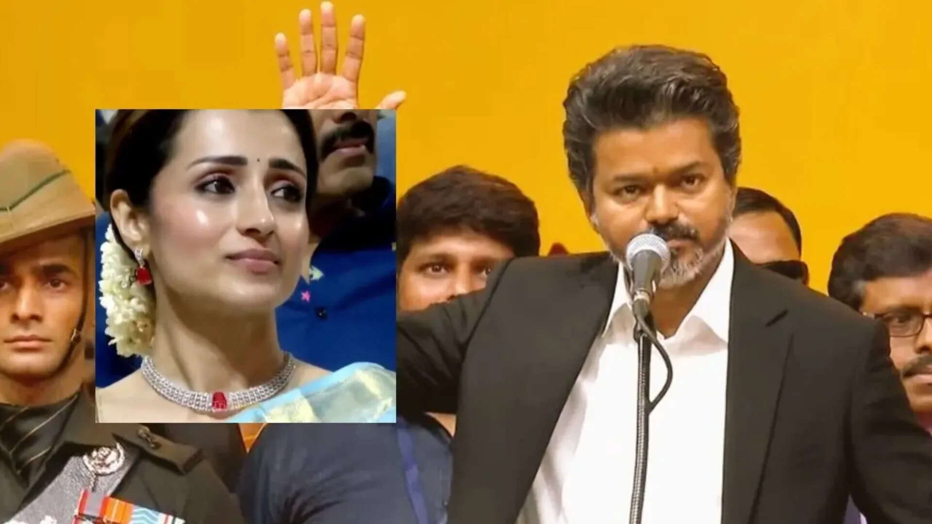Trisha Krishnan’s emotional reaction to Vijay’s speech goes viral