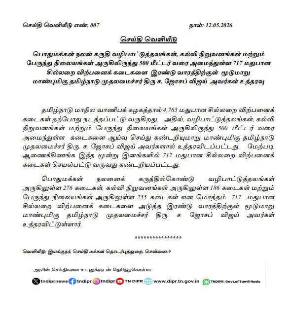 TASMAC liquor shops closure