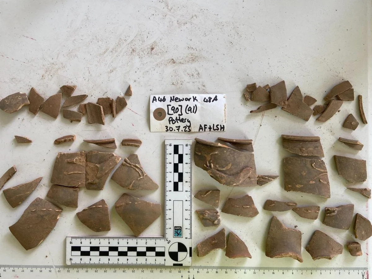 Sherds of a Roman terracota cup