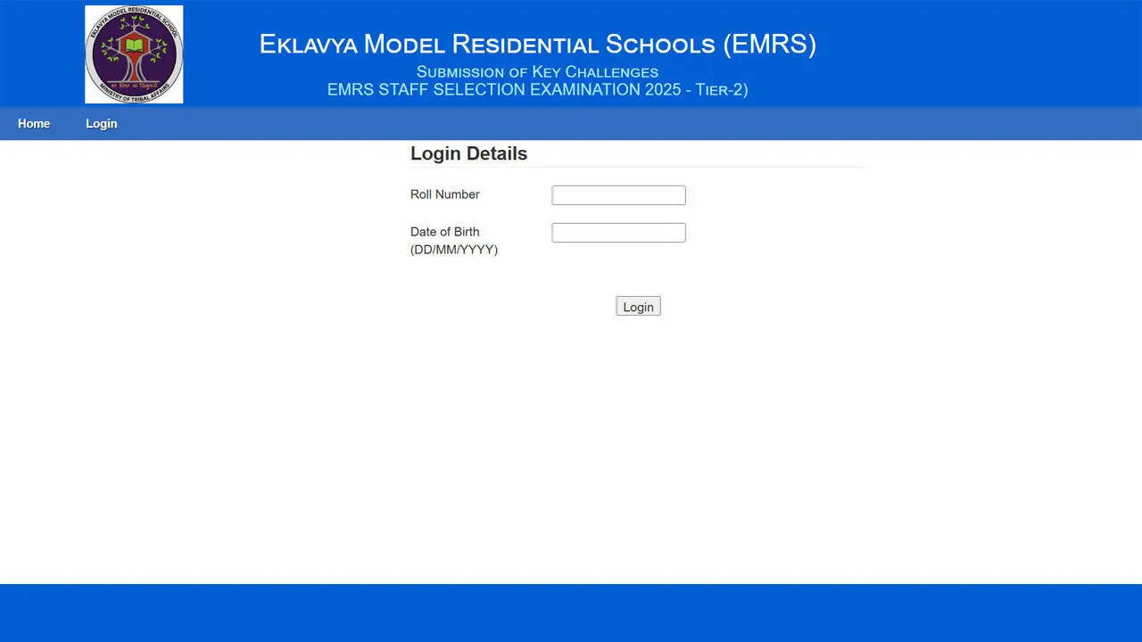 EMRS Tier 2 answer key 2026 released at NESTS portal with OMR sheets; download here