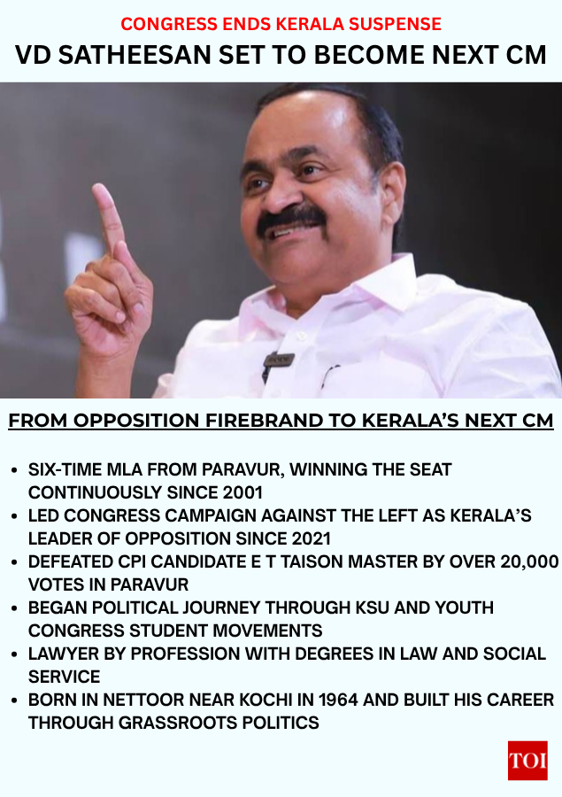 VD Satheesan set to become Kerala’s next CM