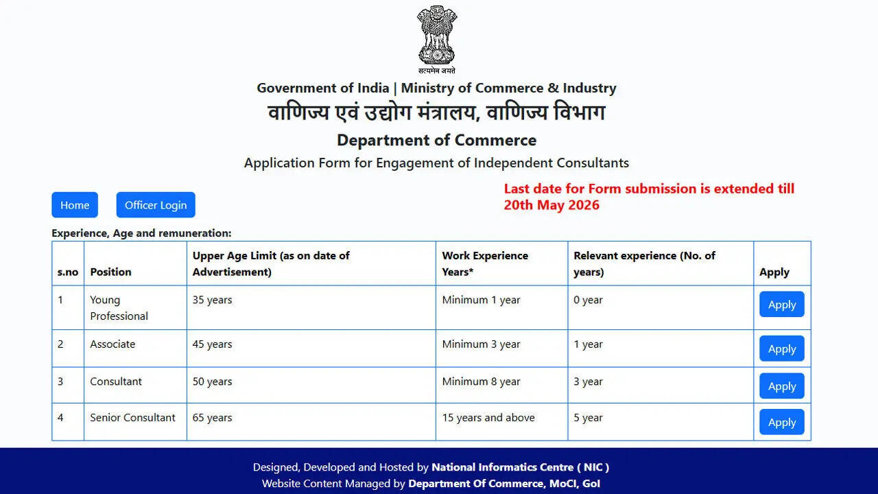 Department of Commerce extends consultant recruitment application deadline till May 20