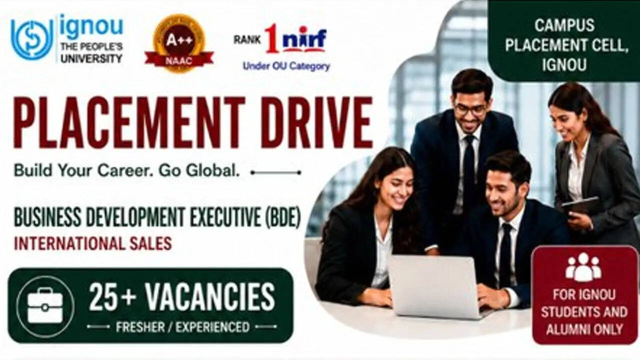 IGNOU placement drive announced for international sales roles; check eligibility and other details