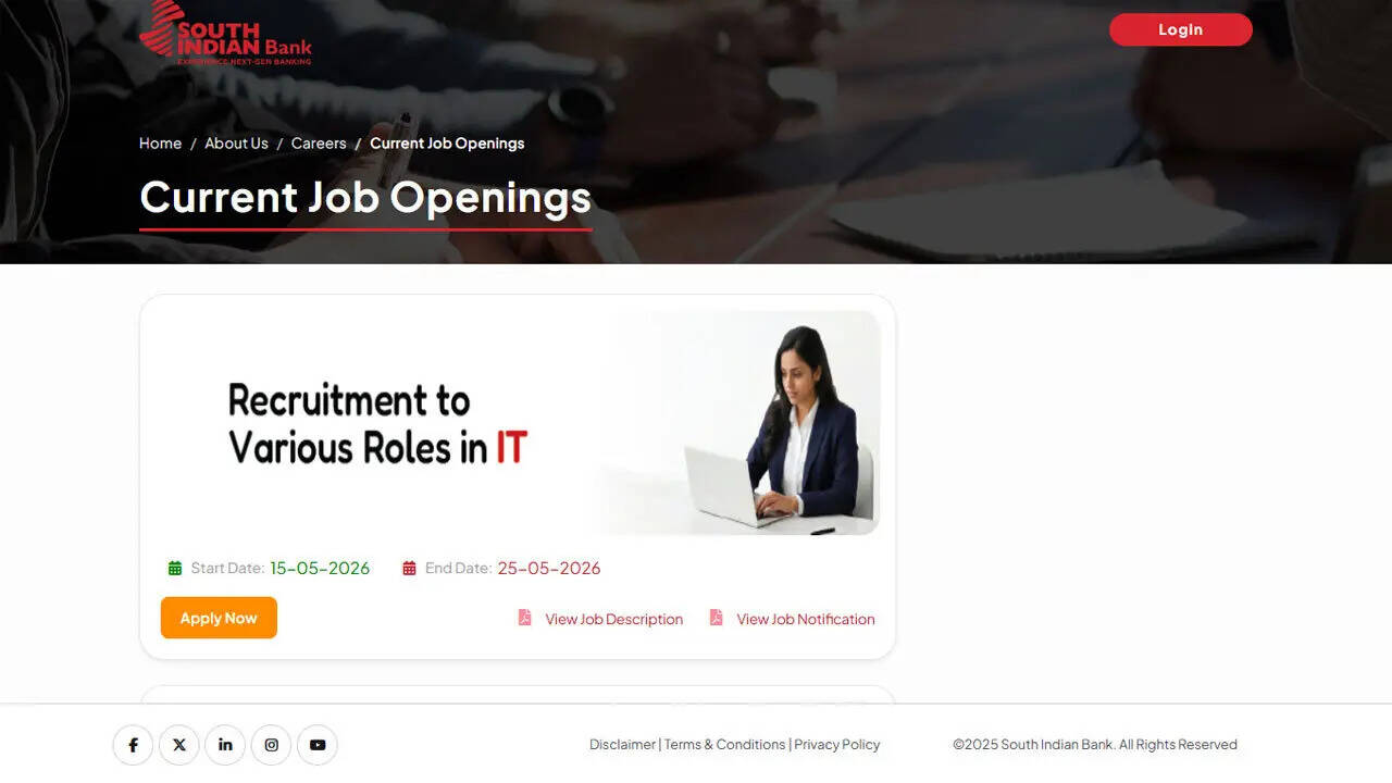 South Indian Bank invites IT applications for Scale I, II and III posts; apply online by May 25