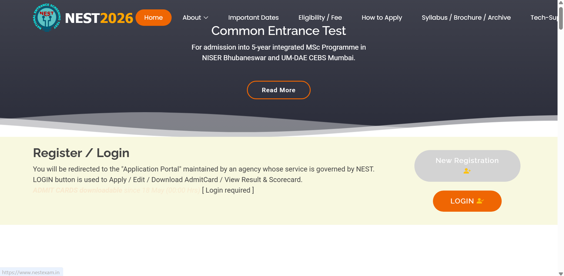 NEST 2026 admit card released at nestexam.in: Direct link to download hall ticket here