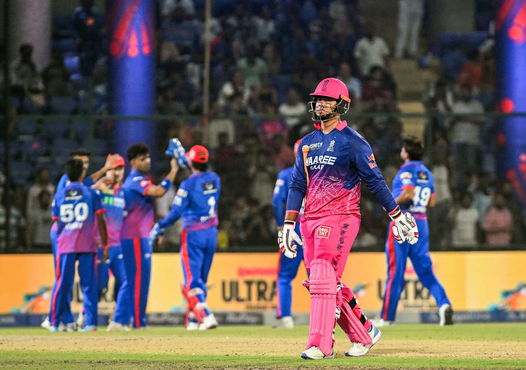 New Delhi, May 17 (ANI): Rajasthan Royals' Vaibhav Sooryavanshi walks back to th...