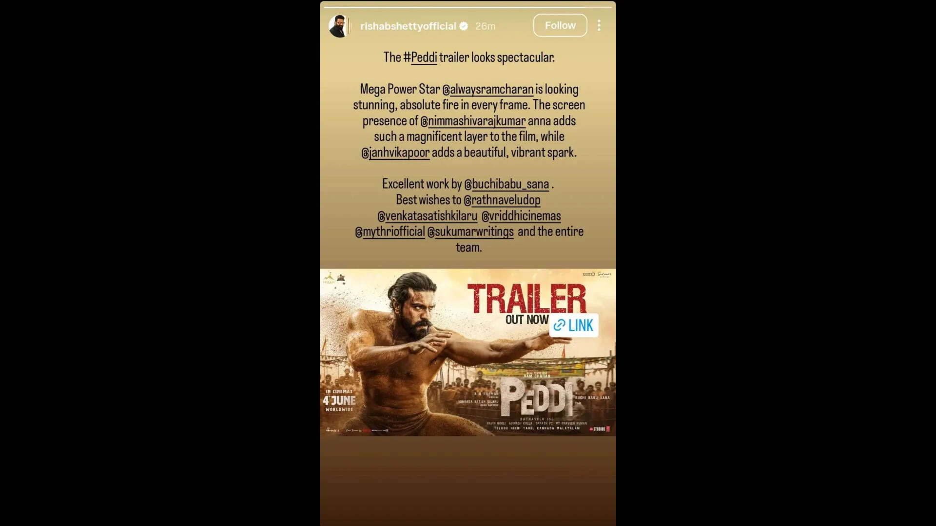 Rishab Shetty IG story