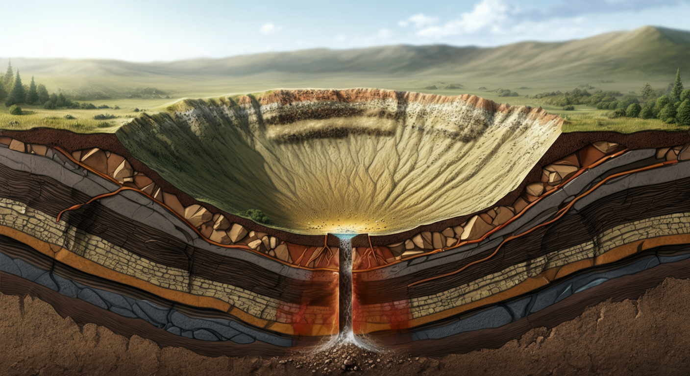 Montagnais Crater Cross-Section