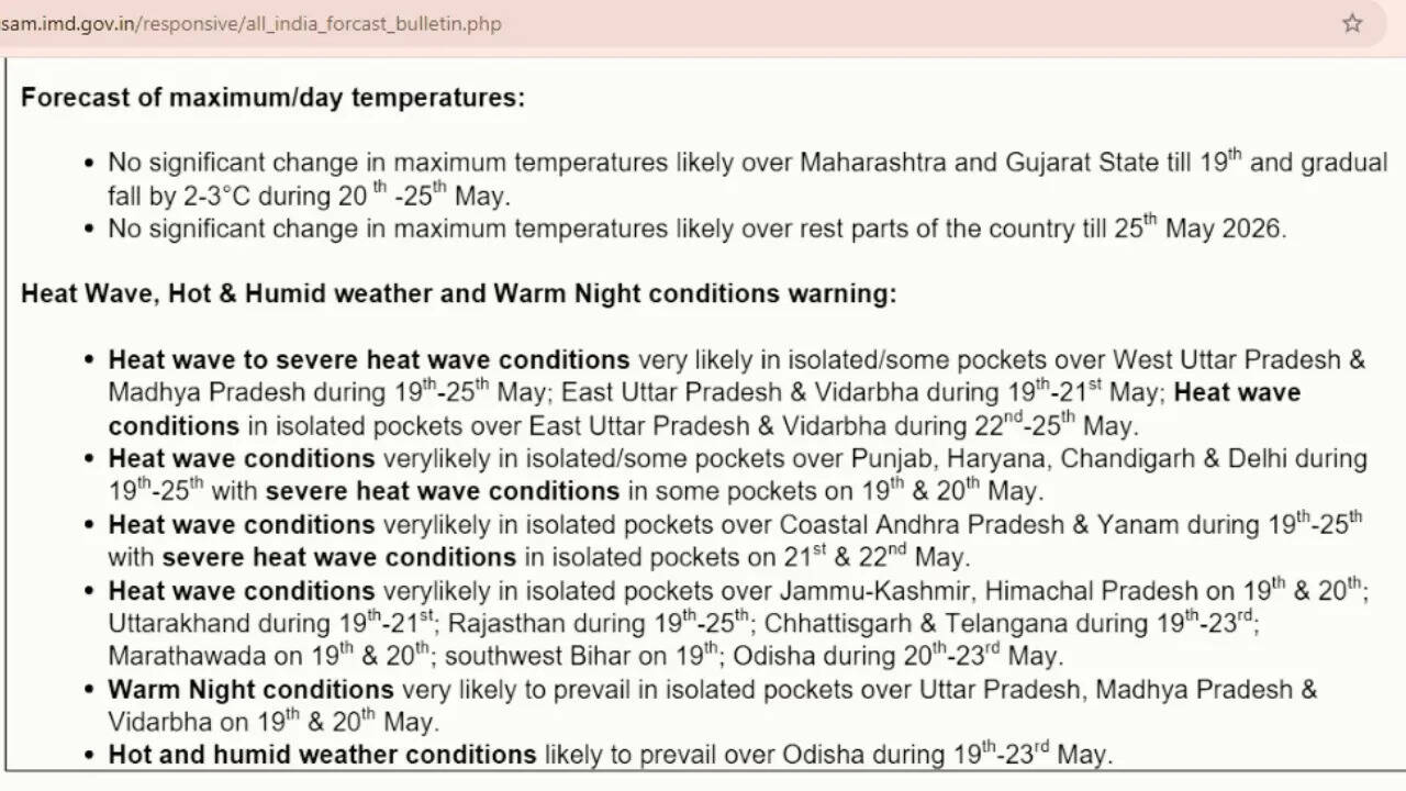 IMD weather update