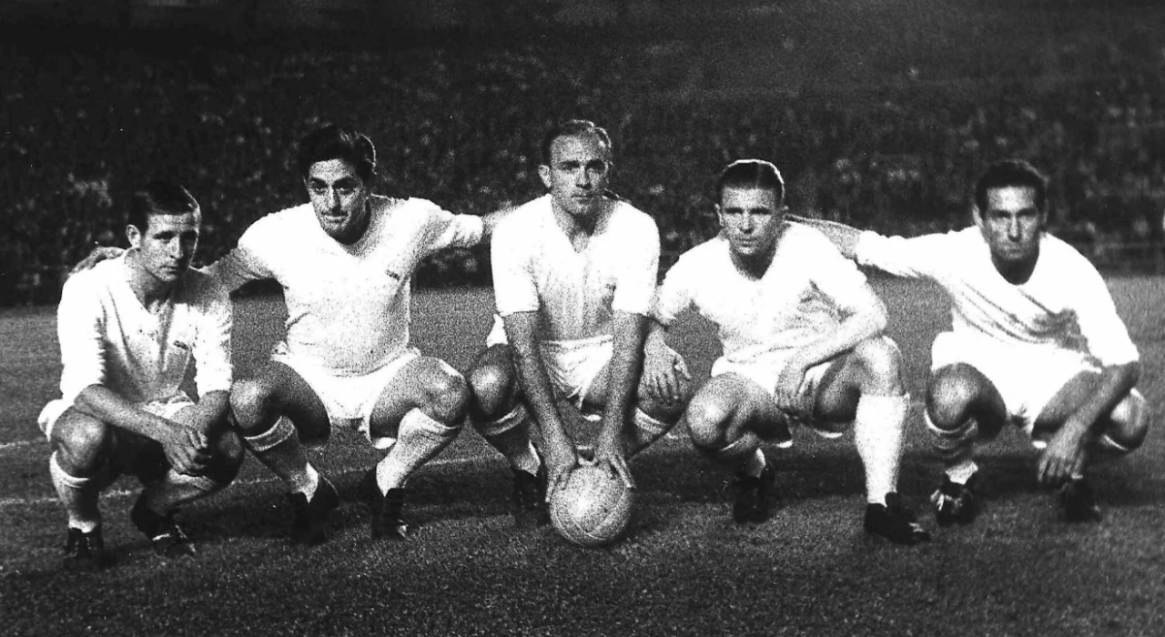 Real Madrid dominated European football during the 1950s by winning the competition five times in succession between 1955 and 1960. Hungarian star Ferenc Puskas joined the club in 1958 to link up with Di Stefano, Kopa, Gento and Rial to form one of the most exciting teams ever seen. AFP/Getty Images Real Madrid