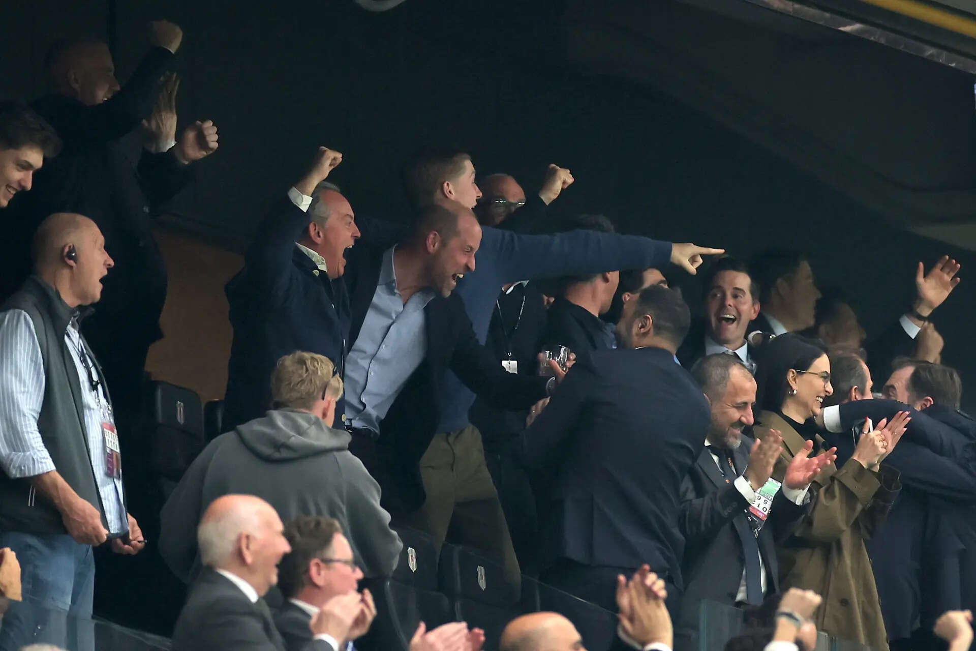 Aston Villa and Prince William celebrate Europa League triumph