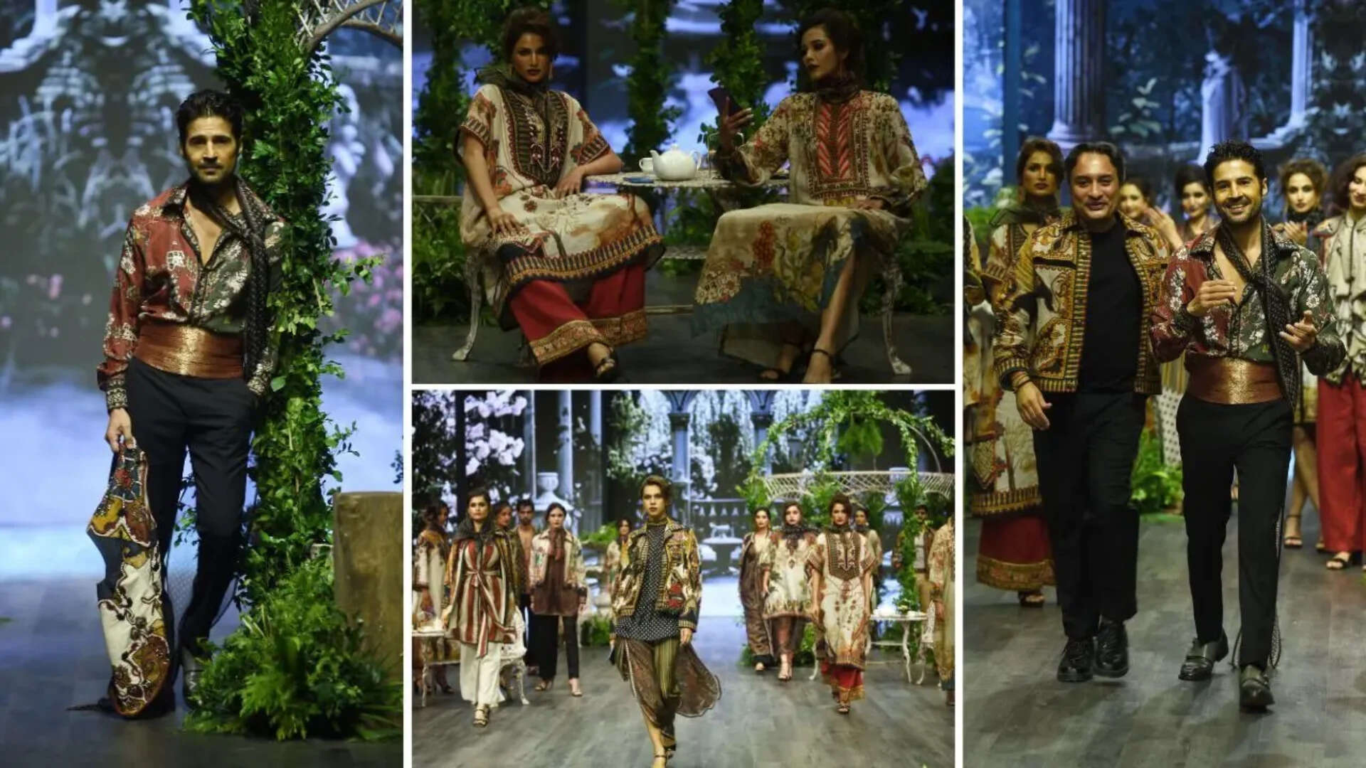 Rajeev Khandelwal (L) was the showstopper for Rajdeep Ranawat's (R ) nature-inspired collection