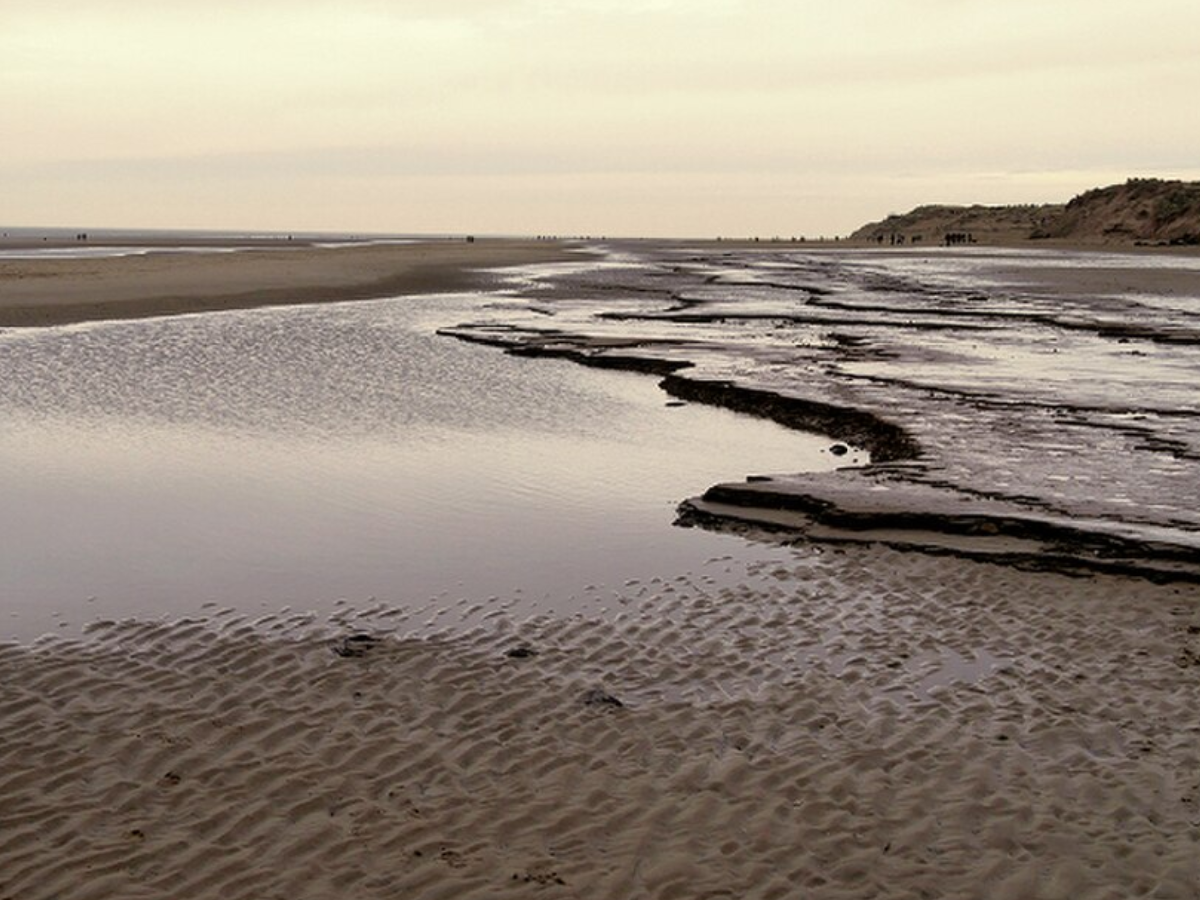 mud of Formby beach