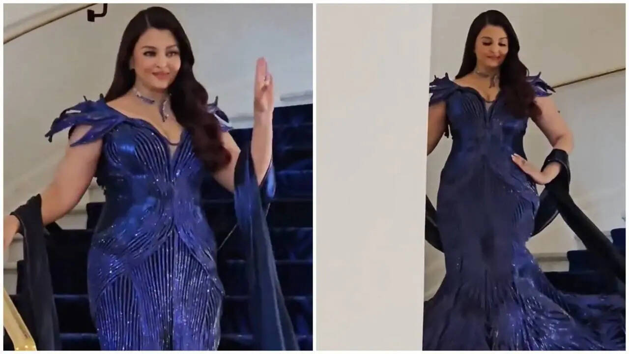 Aishwarya Rai’s first Cannes 2026 look stuns in sapphire-blue gown
