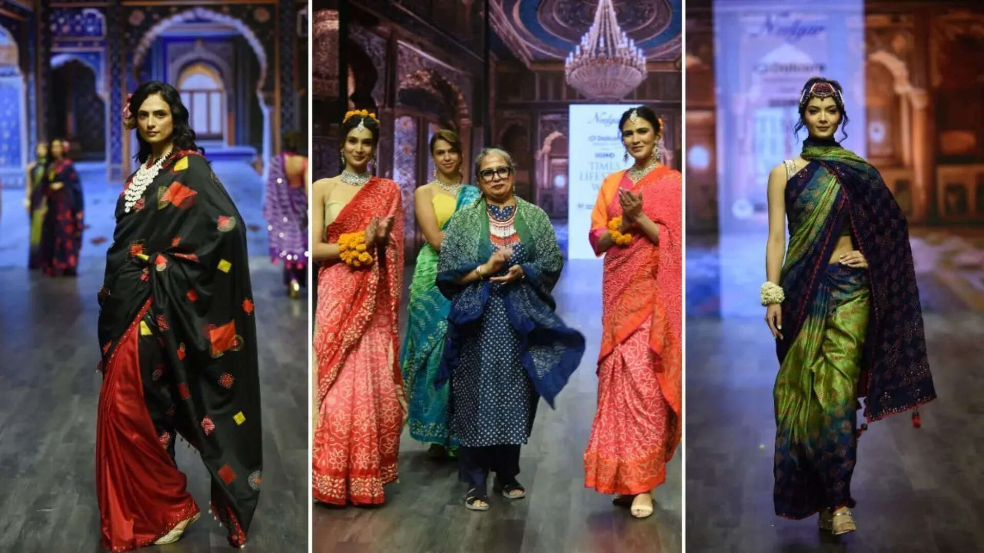 Kamaldeep Kaur (C) presented Neelgar which featured India's handloom Kamaldeep Kaur (C) presented Neelgar which featured India's handloom