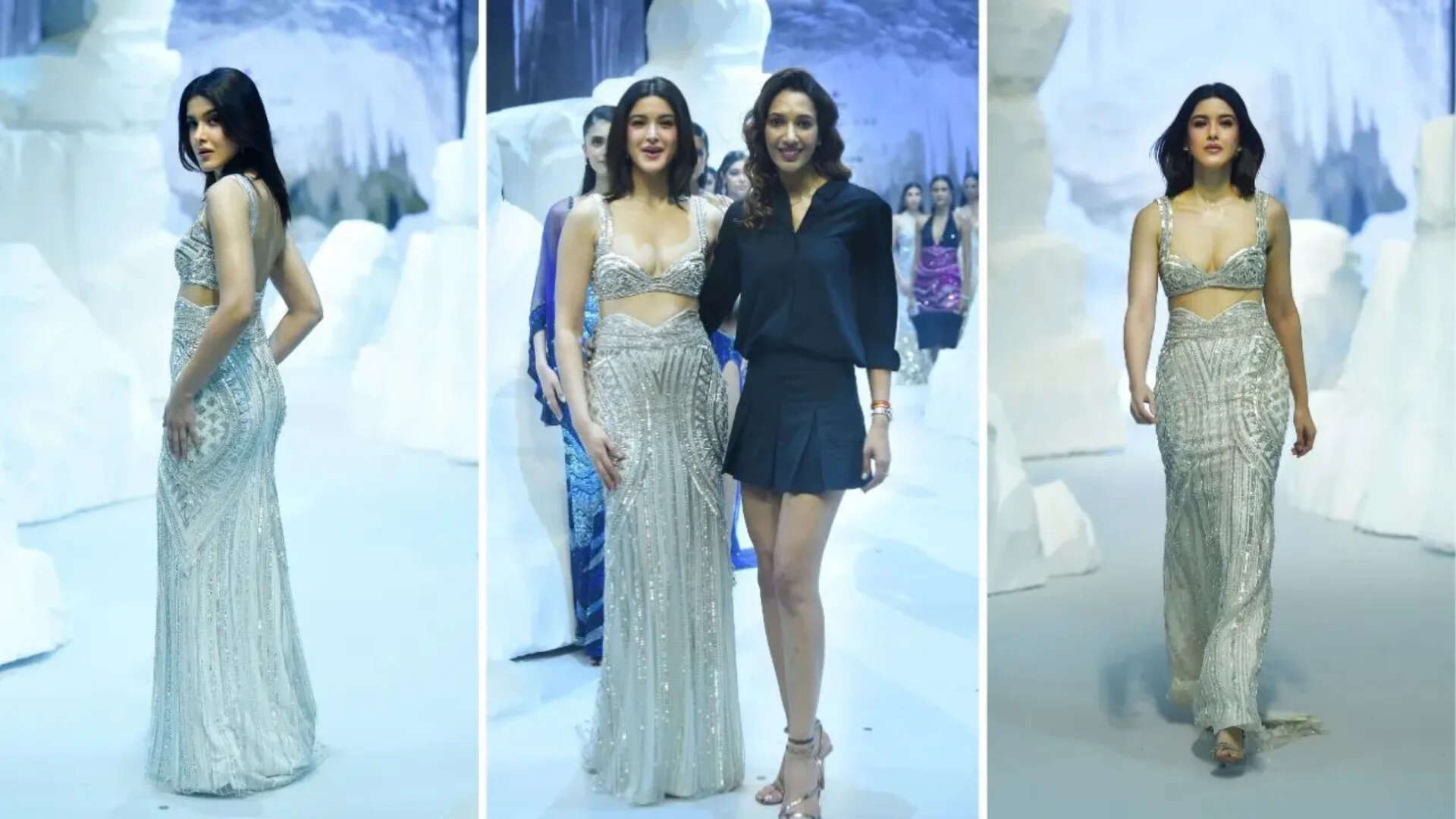 Shanaya Kapoor turned showstopper for Bhawna Rao (C) on a ramp filled with icebergs Shanaya Kapoor turned showstopper for Bhawna Rao (C) on a ramp filled with icebergs