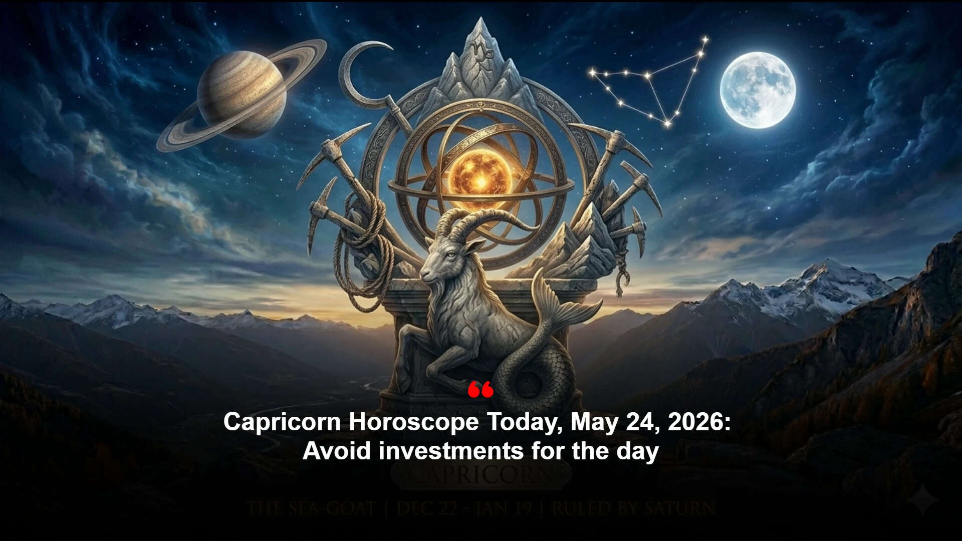 Capricorn Horoscope For May 24: Stay calm on road and at work; avoid risky investments