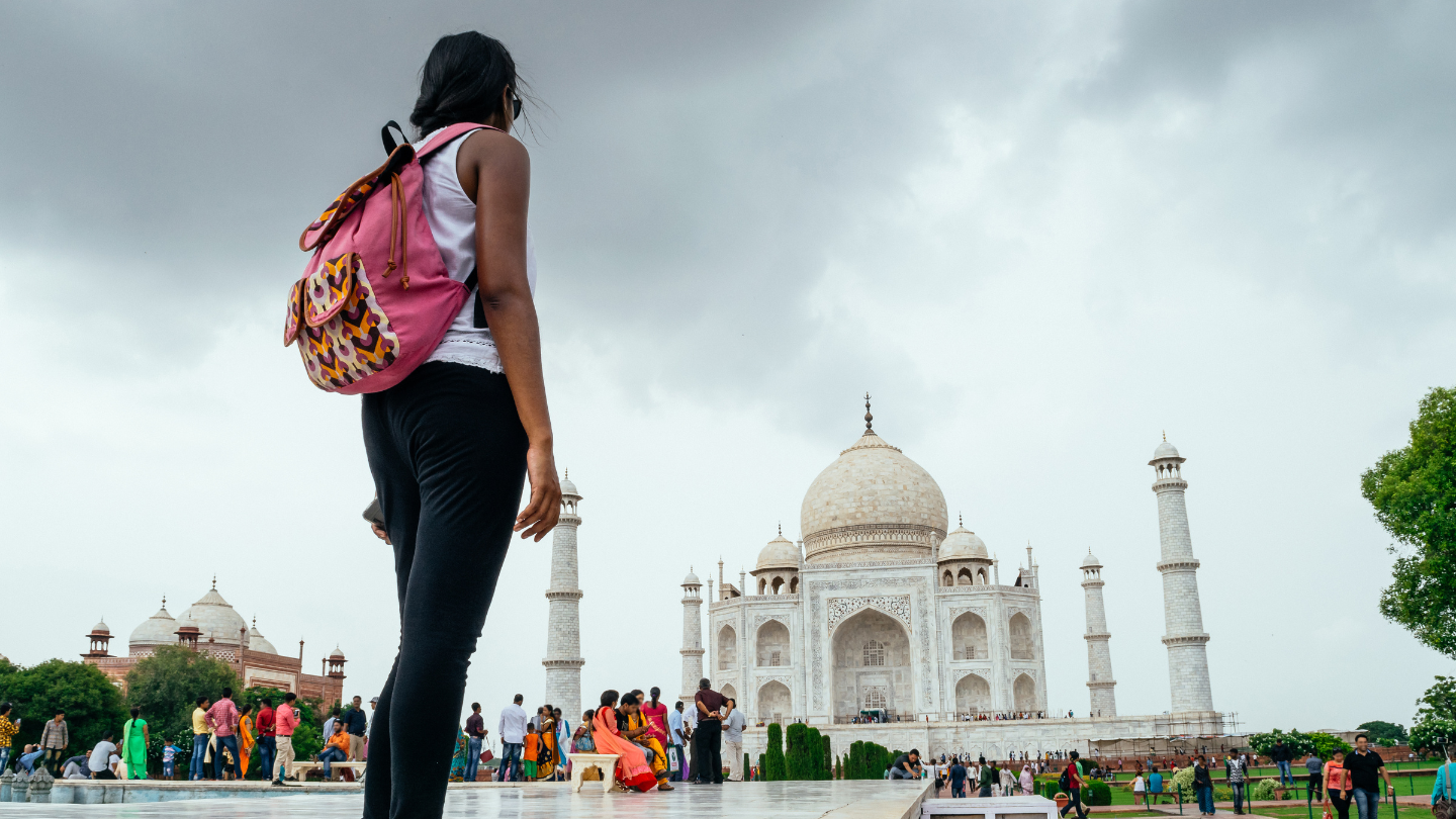 Tourist at Taj Mahal