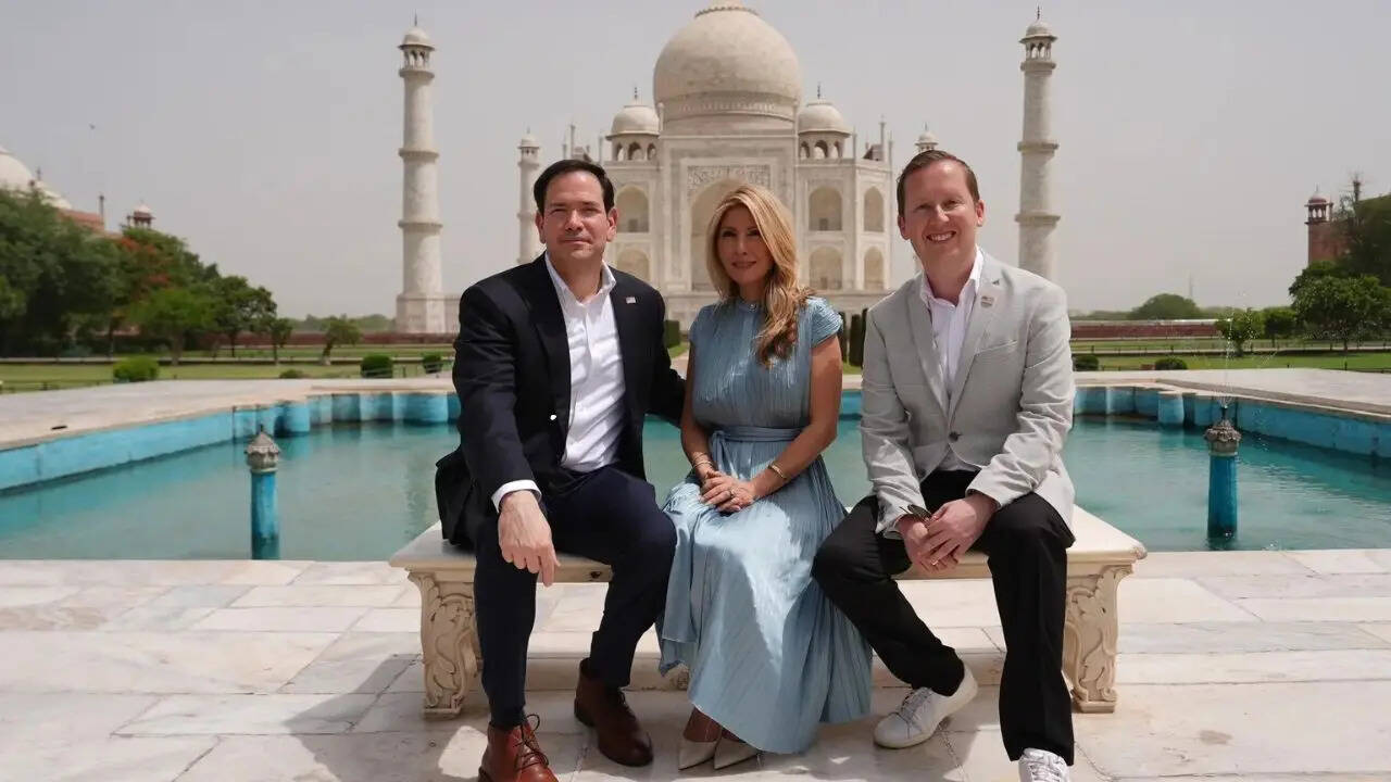 Watch: US secretary of state Marco Rubio, wife Jeanette visit Taj Mahal in Agra