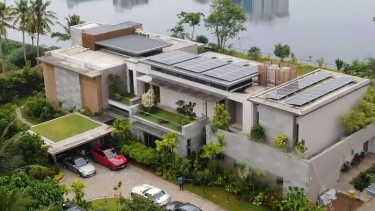 Luxury villa surrounded by greenery and water views
