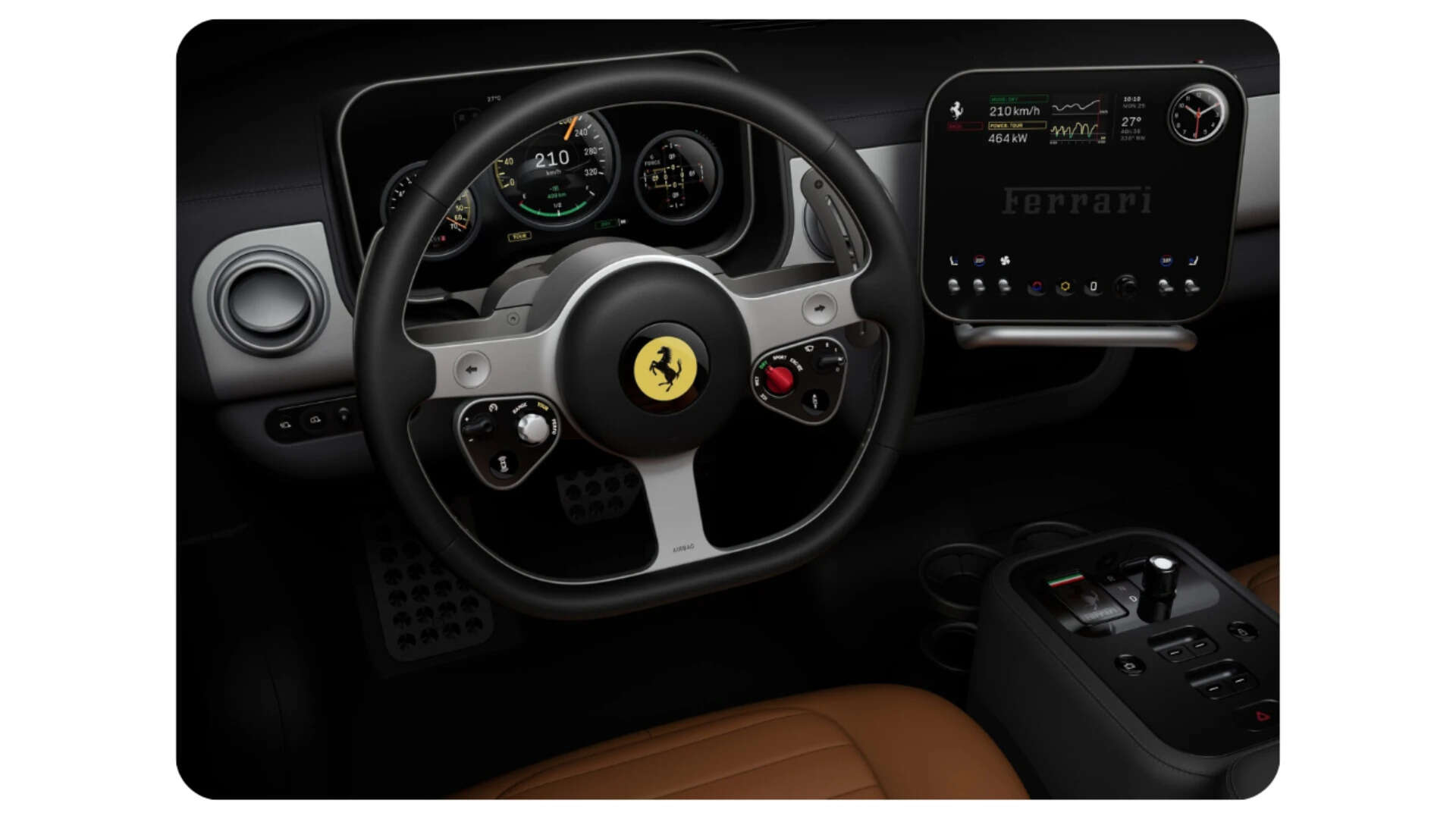 Mechanical buttons, switches and dials meet multifunctional digital displays inside the Luce.