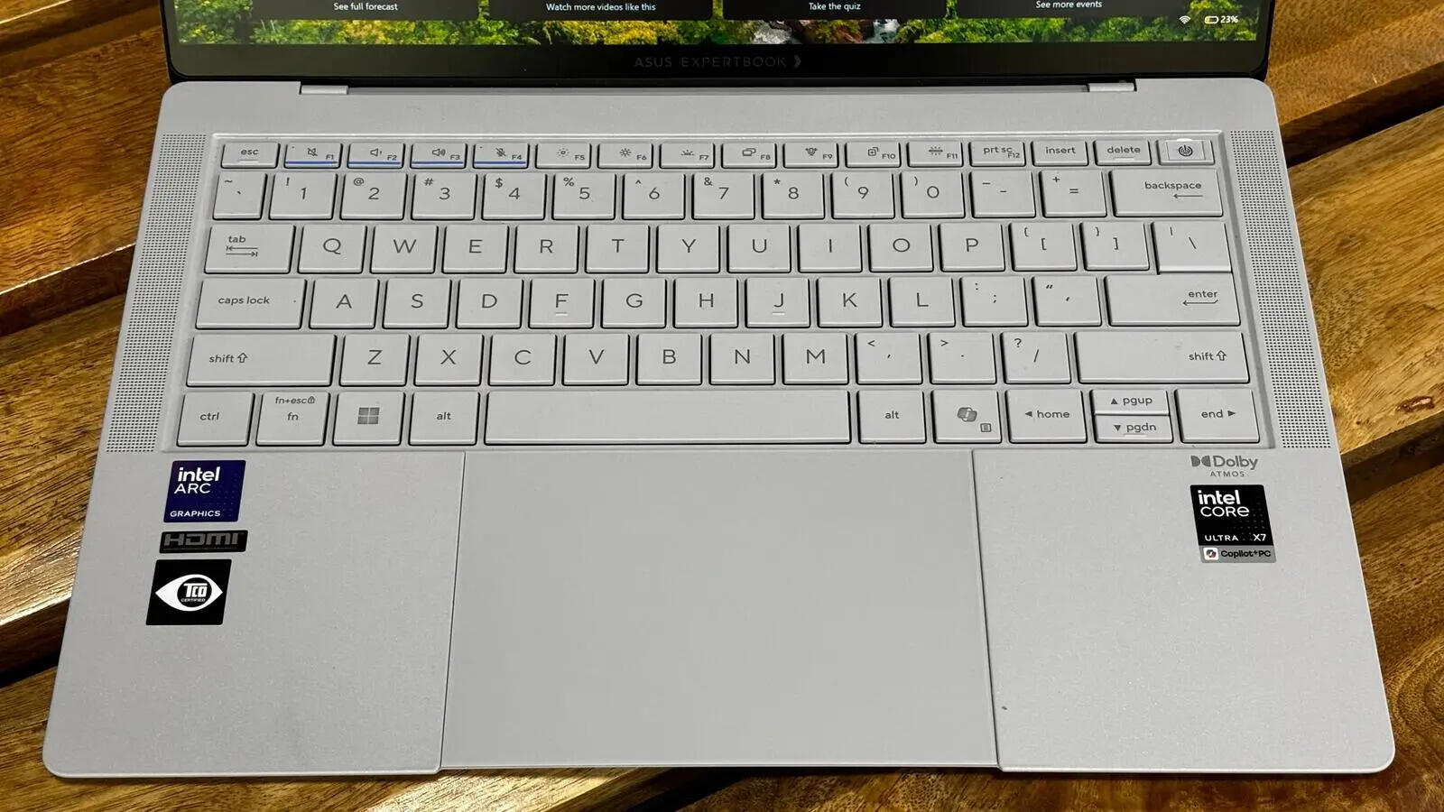 Large trackpad, tactile keyboard