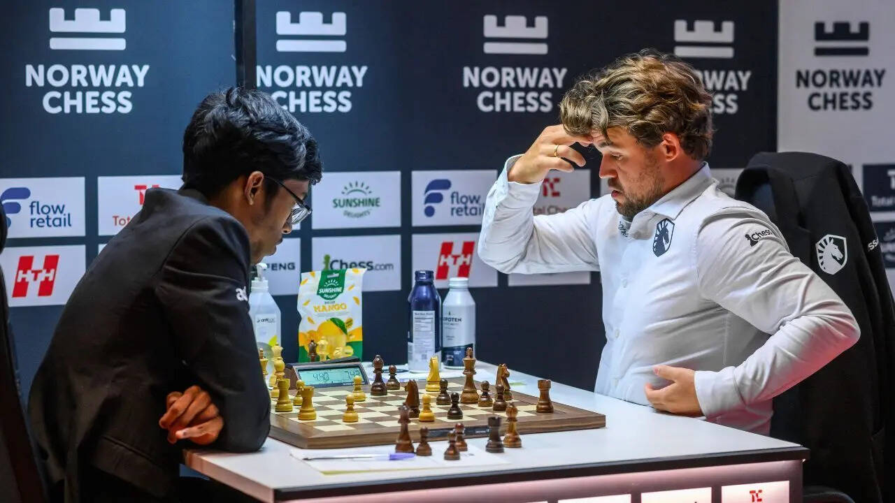 R Praggnanandhaa vs Magnus Carlsen (Photo by Michal Walusza/Norway Chess) R Praggnanandhaa vs Magnus Carlsen (Photo by Michal Walusza/Norway Chess)