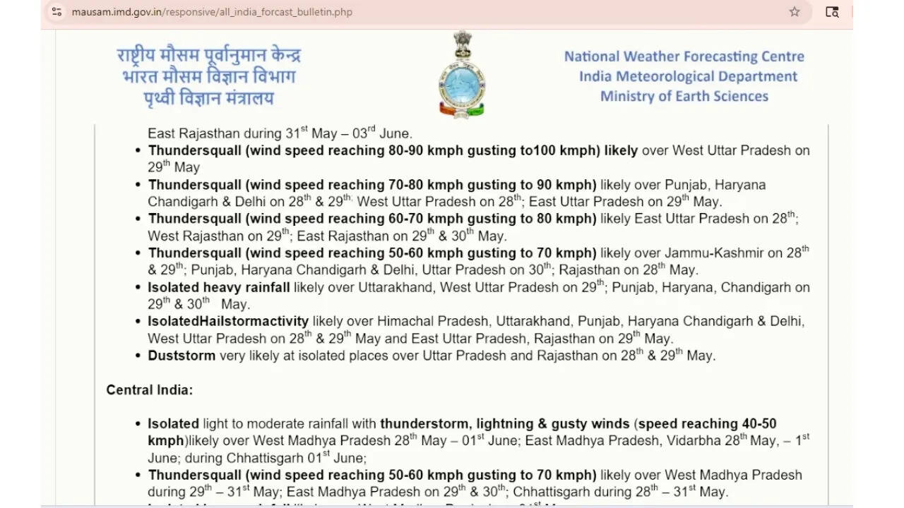 IMD weather update
