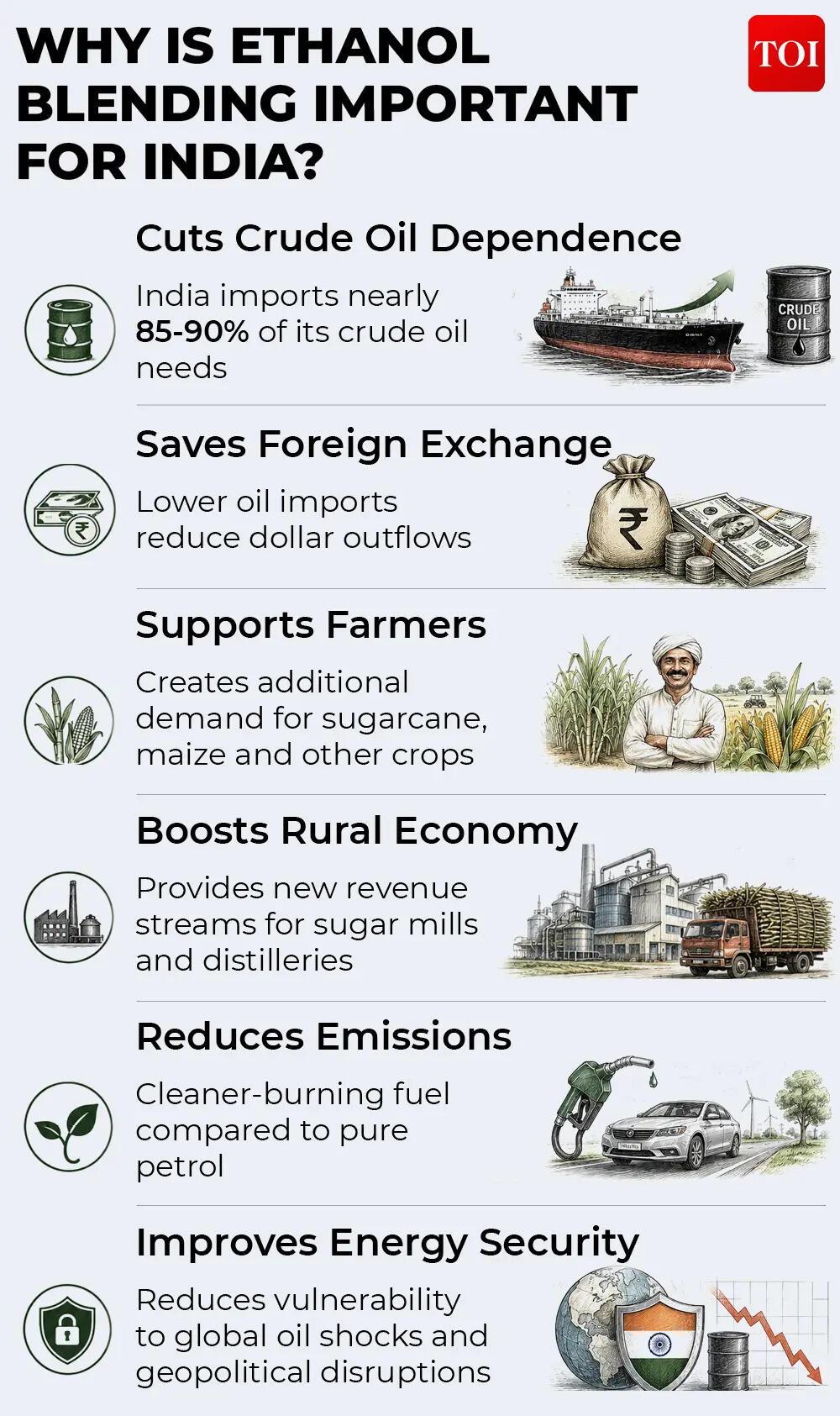 How government aims to save billions in forex with ethanol blended petrol Why is Ethanol blending important for India?