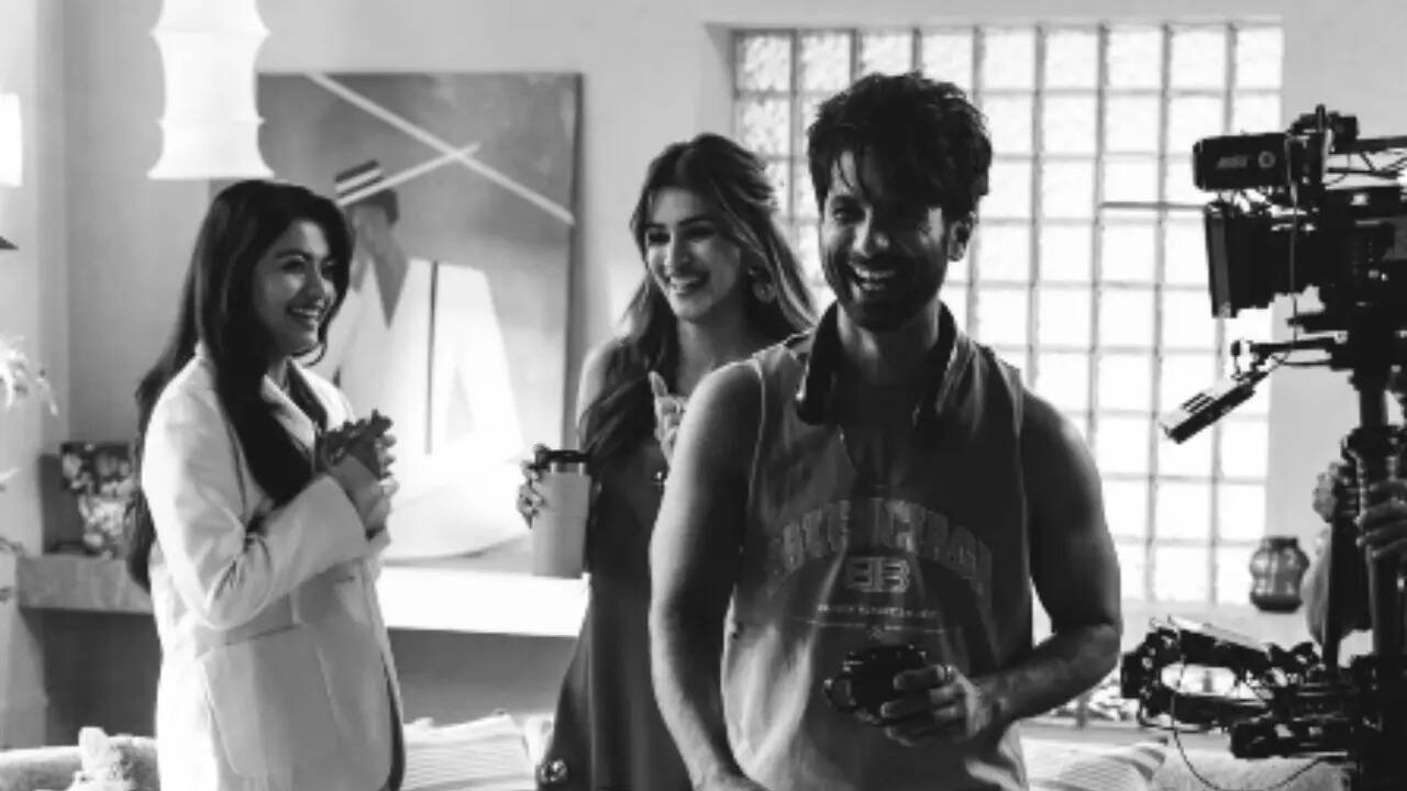'Cocktail 2' star Shahid Kapoor drops cheerful monochrome BTS with Rashmika Mandanna and Kriti Sanon ahead of June 19 release