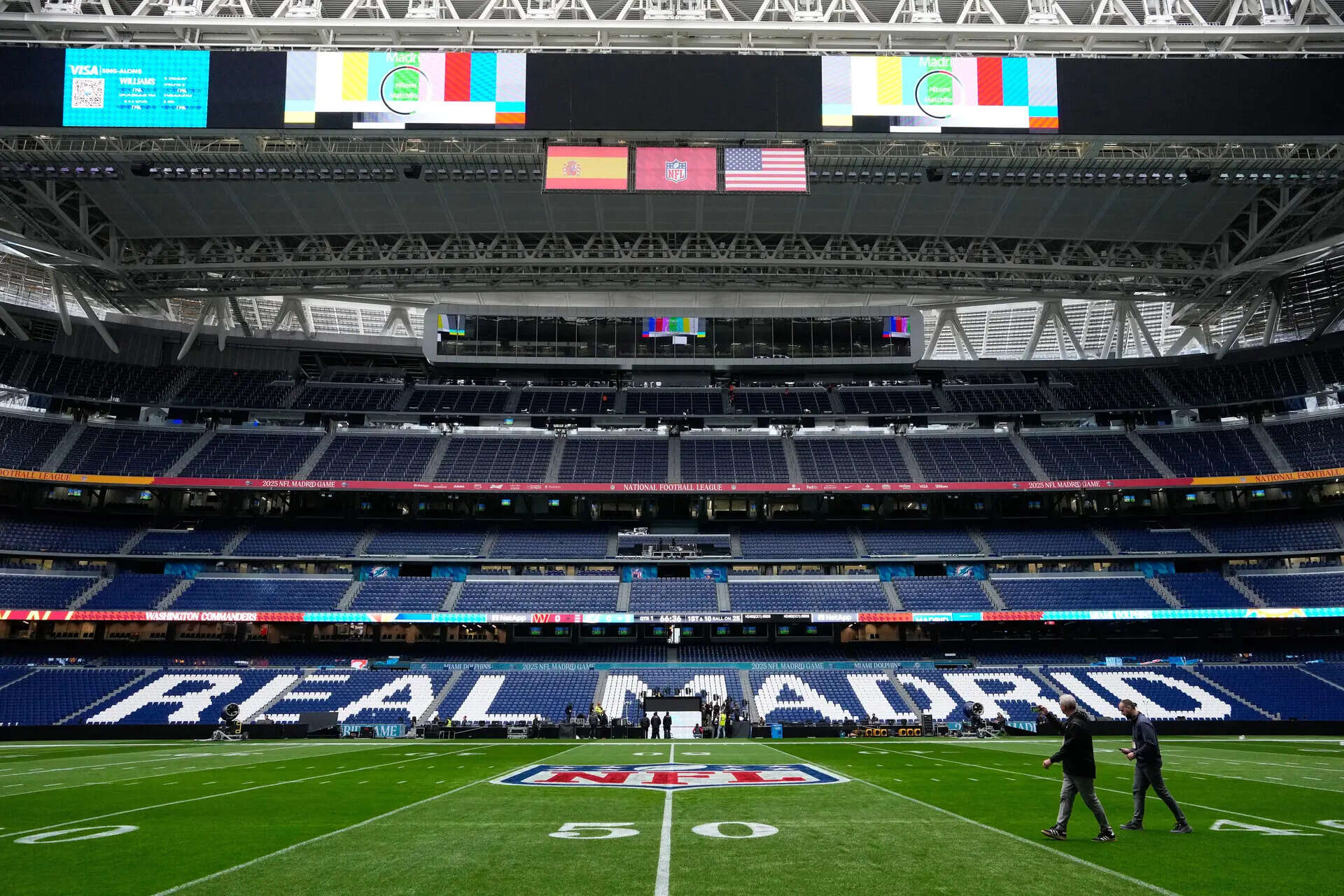 Atmosphere at Santiago Bernabeu Stadium looking a lot different ahead of 1st NFL game in Spain