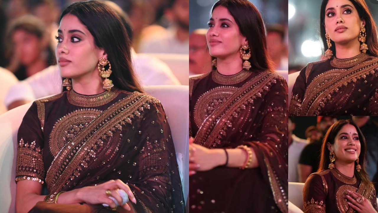 Janhvi's Saree Is Serving The Kind Of 90s Shaadi Glam