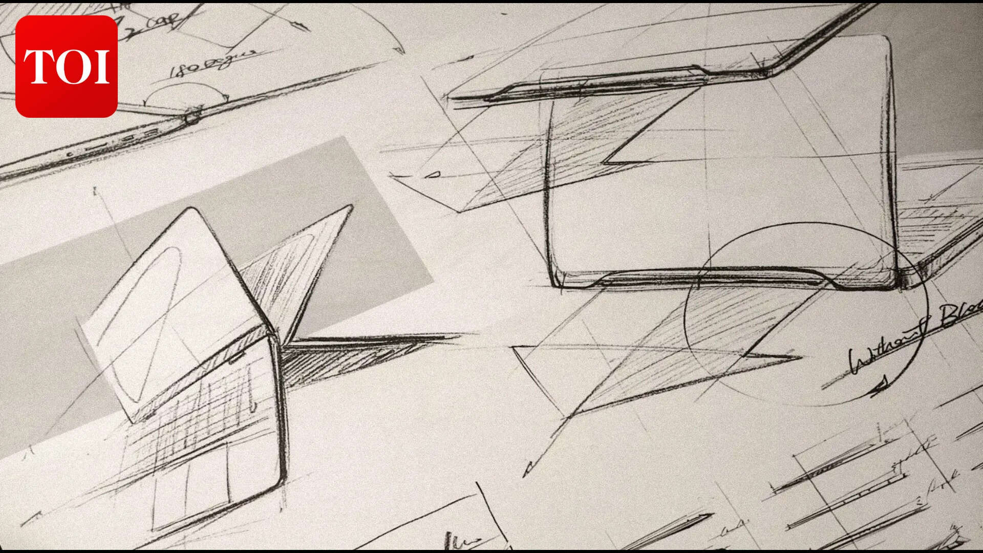 Hinge and form-factor sketches at the ADC, the working layer that sits underneath the finished product.