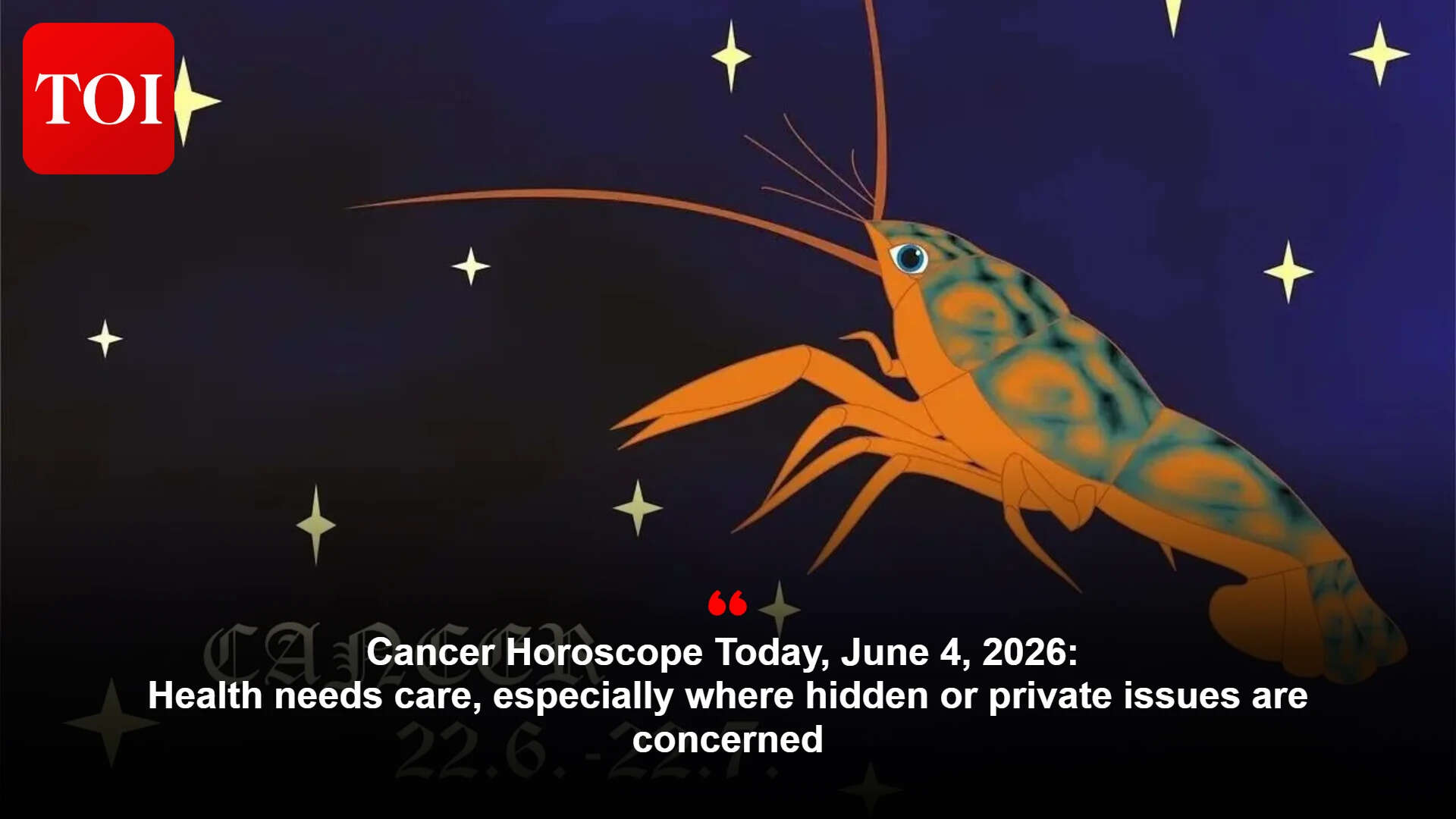 Cancer Horoscope Today: Family time and tender proposals; heed subtle health issues
