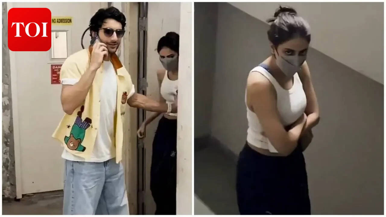 Ibrahim pushes Palak back as paps spot them after movie date