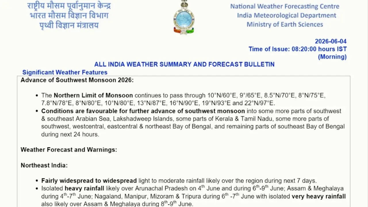 IMD weather bulletin