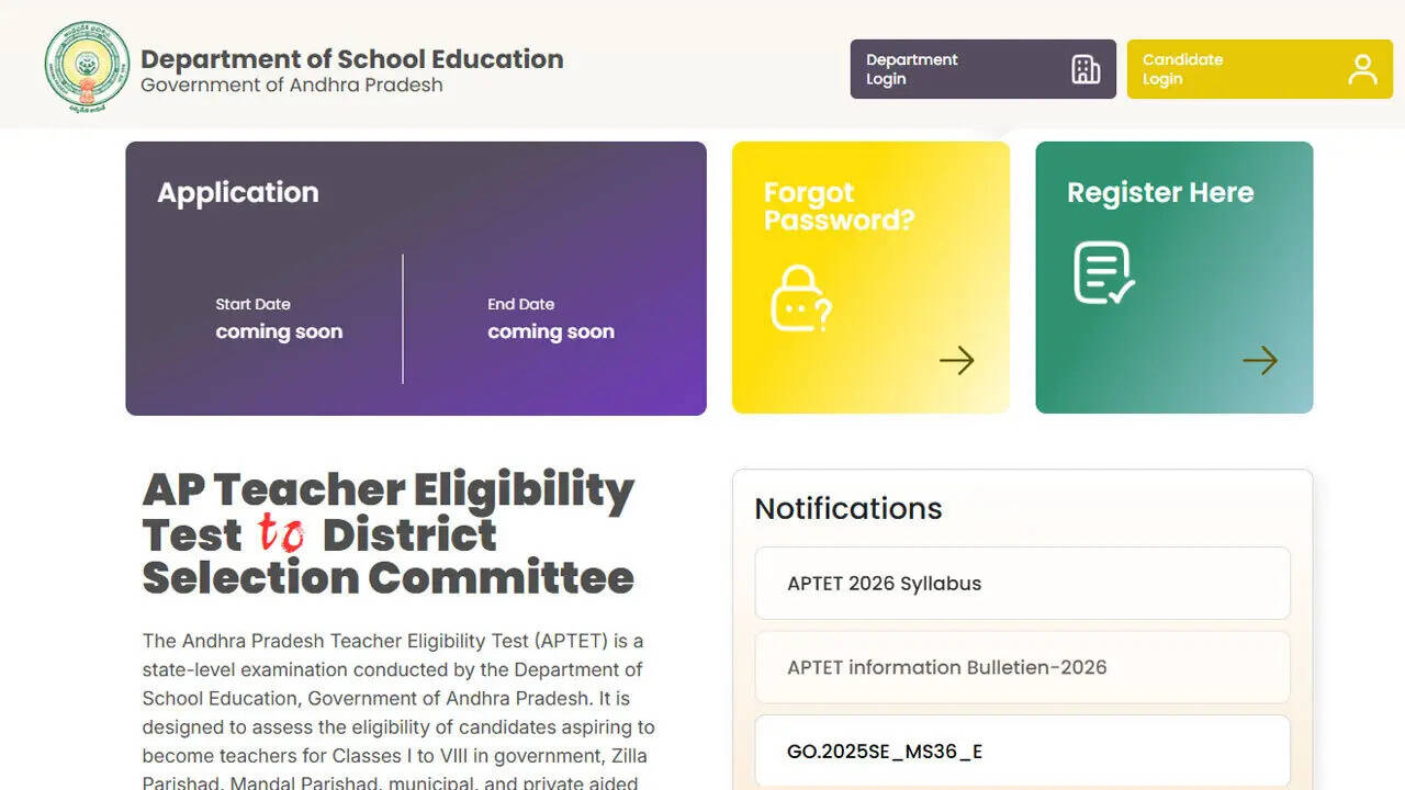 AP TET 2026 notification released at tet2dsc.apcfss.in; applications open till July 5: Direct link