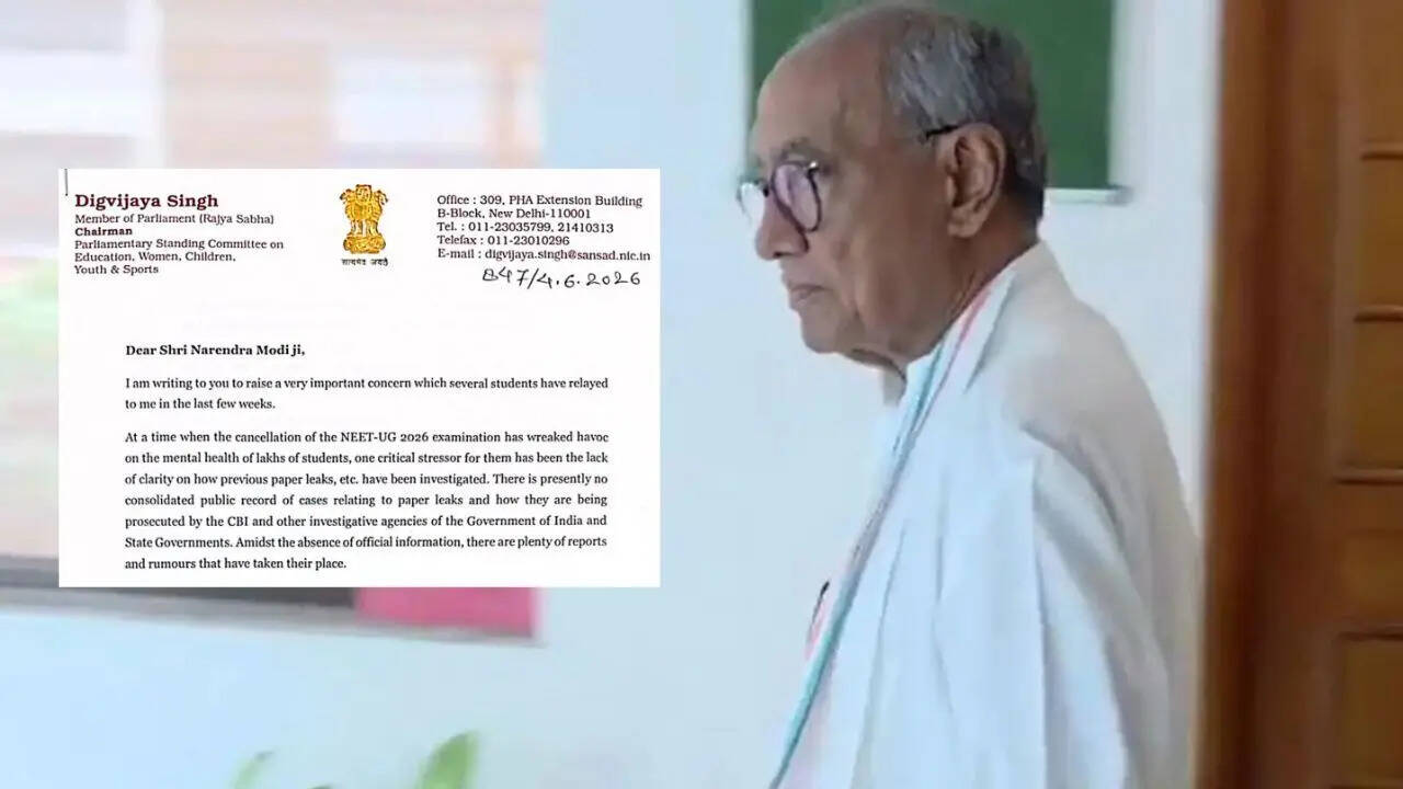 Congress MP Digvijaya Singh seeks white paper on NTA exam irregularities; writes to PM Modi