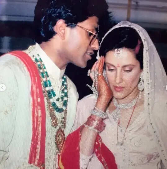 Lalit Modi and Minal on their wedding day